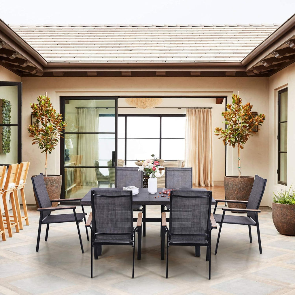 7 Piece Aluminium Patio Dining Set with Stackable Chairs K11609