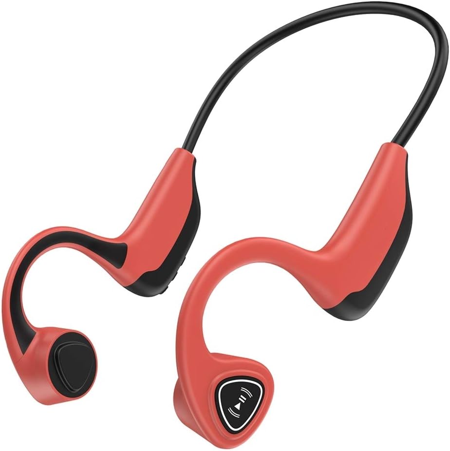 Bone Conduction Open Ear Sweatproof Sports Headphones with Bluetooth, Built-in Mic, Blue, Pack of 2 E12477