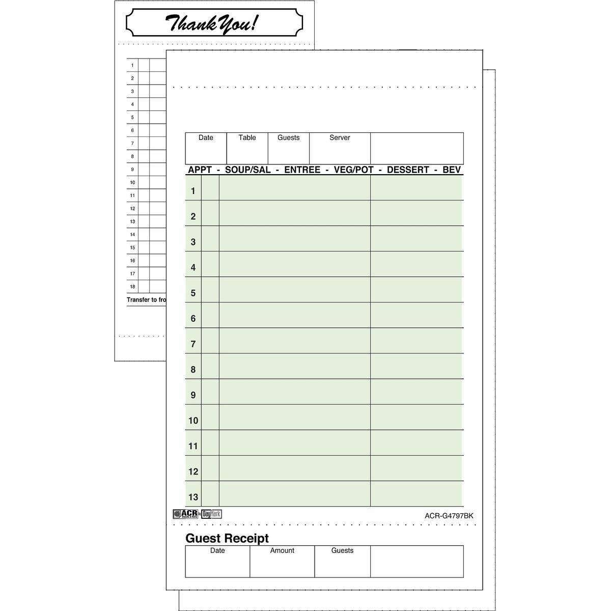 No Carbon Guest Check, 2 Part, PK40 B31996