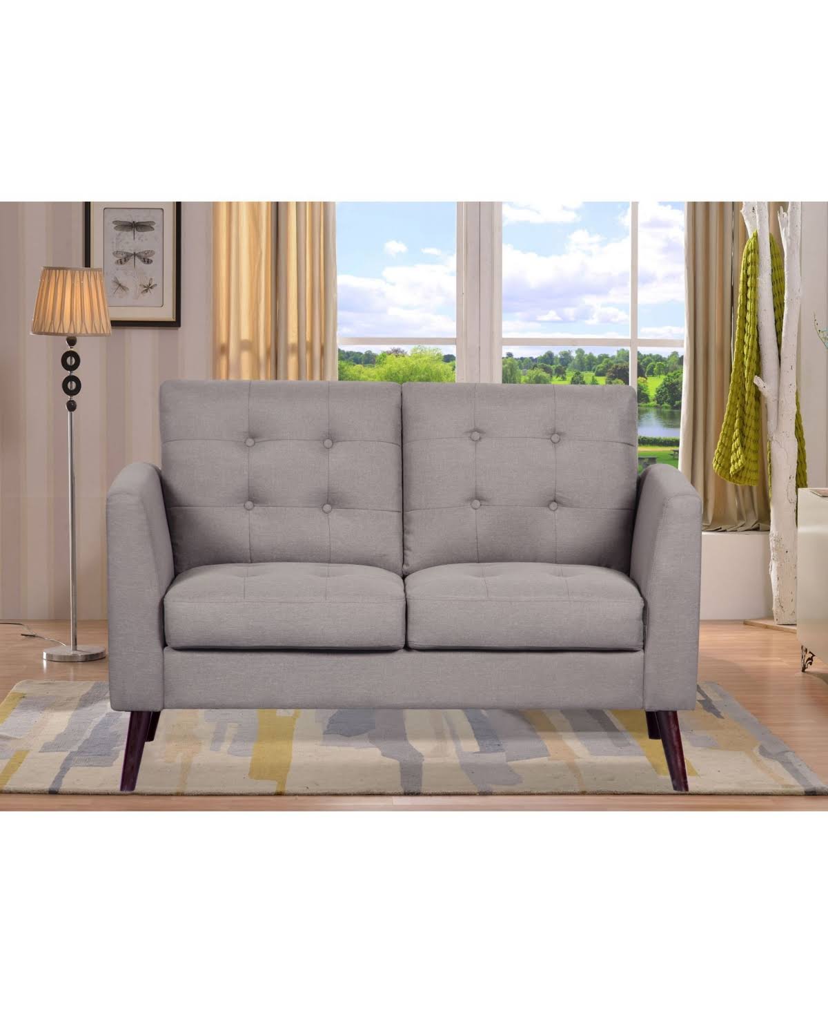 Gray Fabric Loveseat Z44681