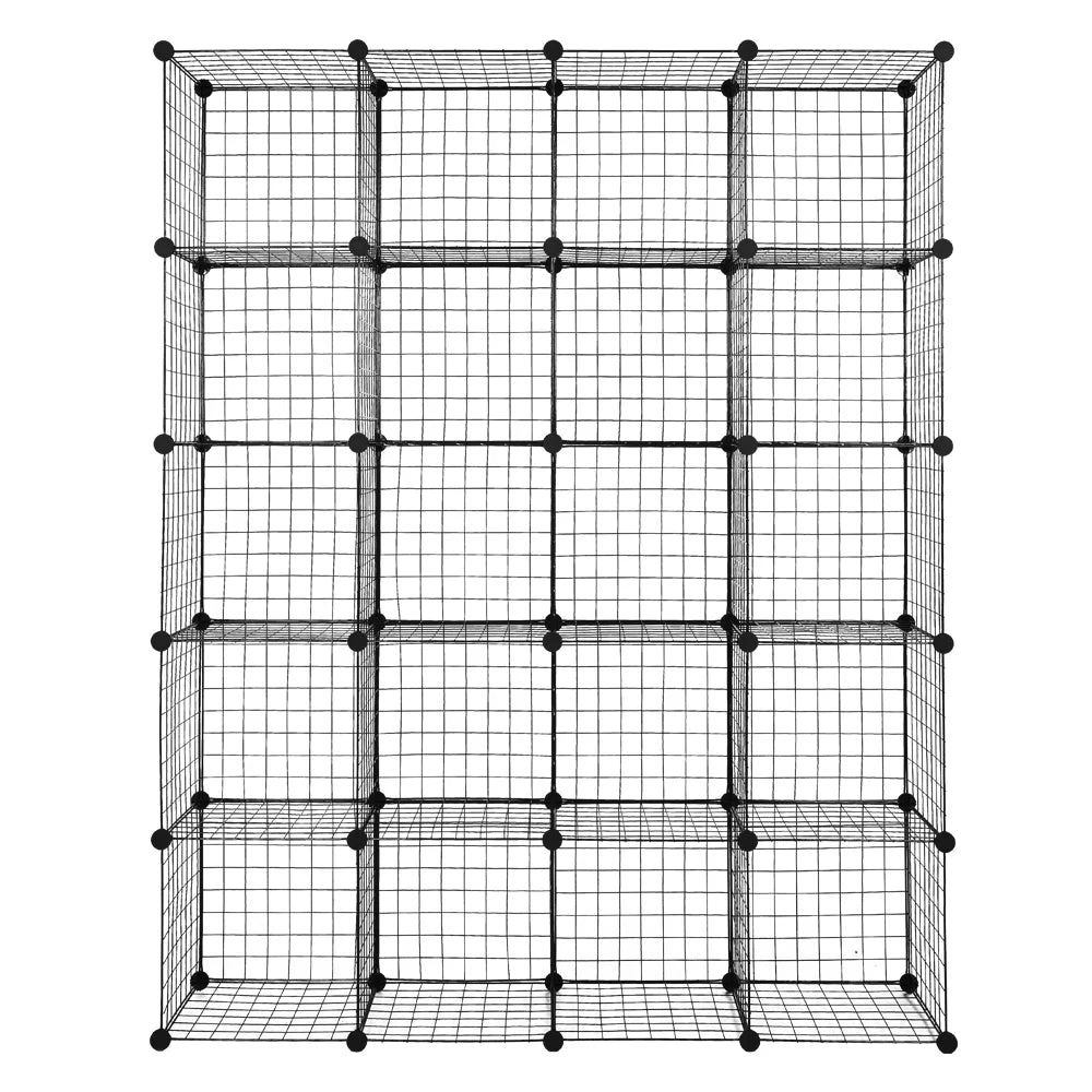 Black 20-Cube Wire Storage Shelving Unit R5952