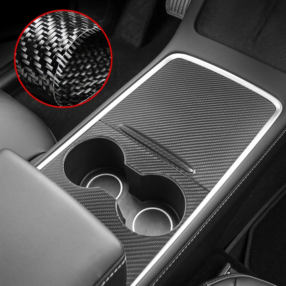 Carbon Fiber Center Console Wrap Kit for Tesla Model 3 Model Y A641673