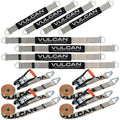 Complete Axle Strap Tie Down Kit with Wire Hook Ratchet Straps, Includes (4) 22x22 Axle Straps, (4) 36x2 S479822