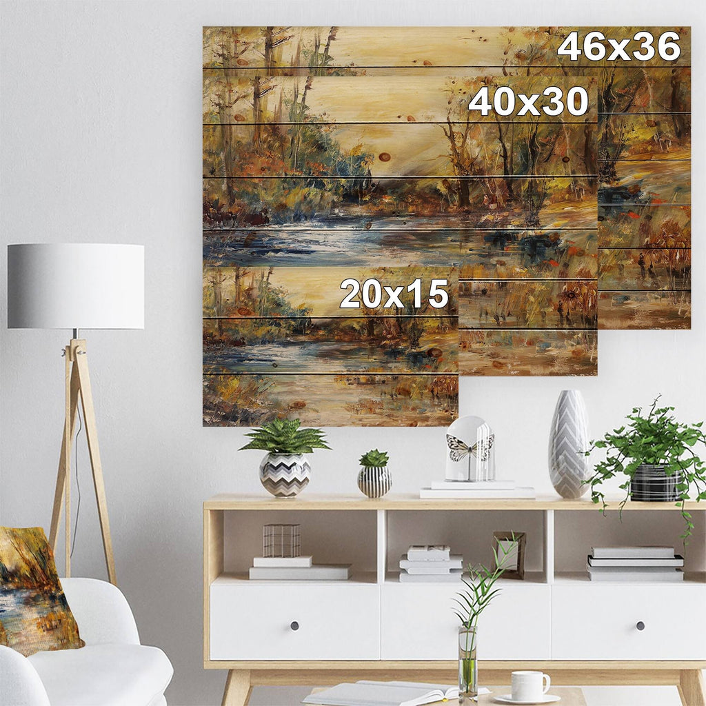 Natural Pine Wood Landscape Print K109
