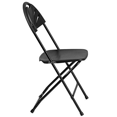 Black Plastic Fan Back Folding Chair I620