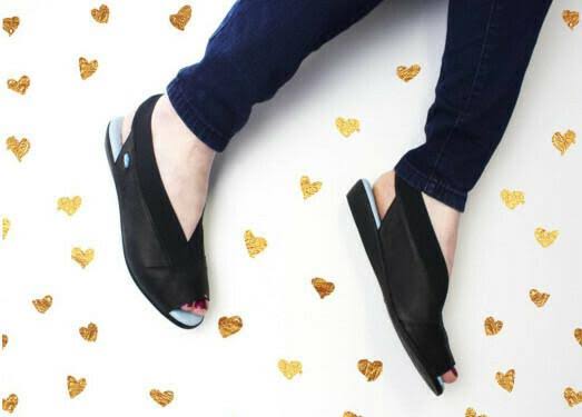 Black Flat Shoes L272