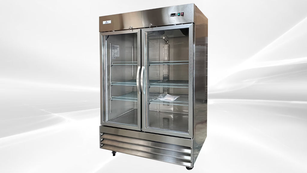 47 Cu.ft Stainless Steel Commercial Dual Glass Door NSF Freezer J2577
