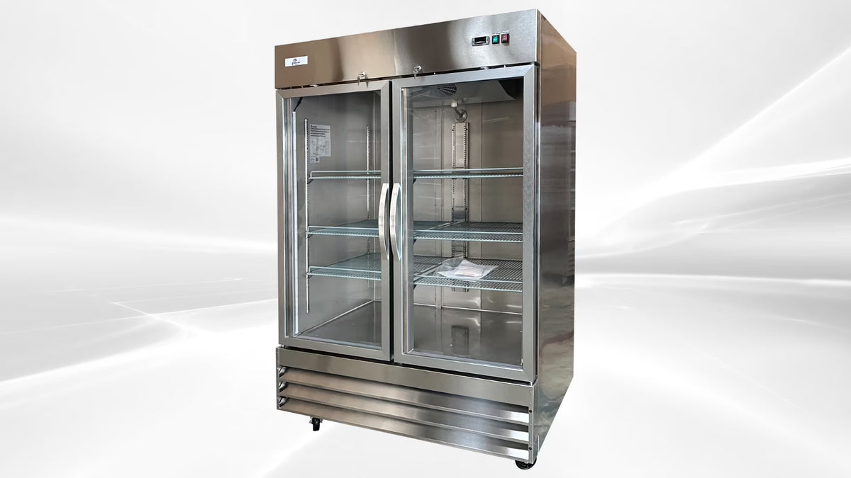 47 Cu.ft Stainless Steel Commercial Dual Glass Door NSF Freezer J2577