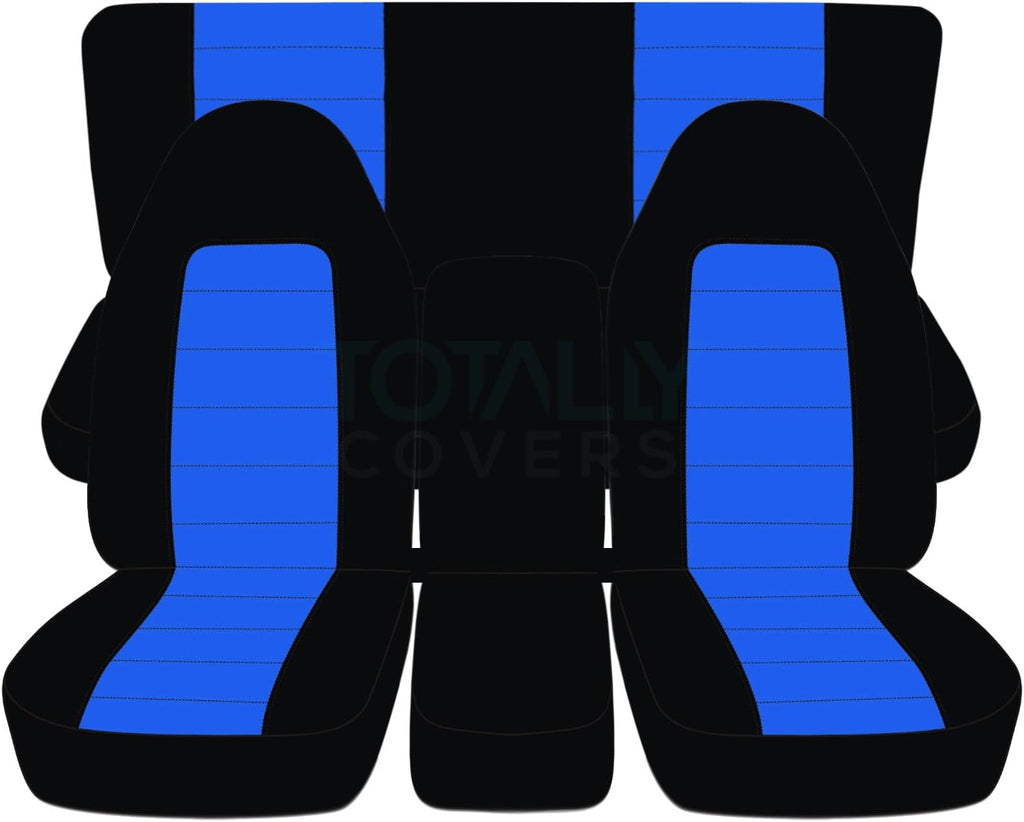 Black & White Two-Tone Truck Seat Covers Full Set D9231