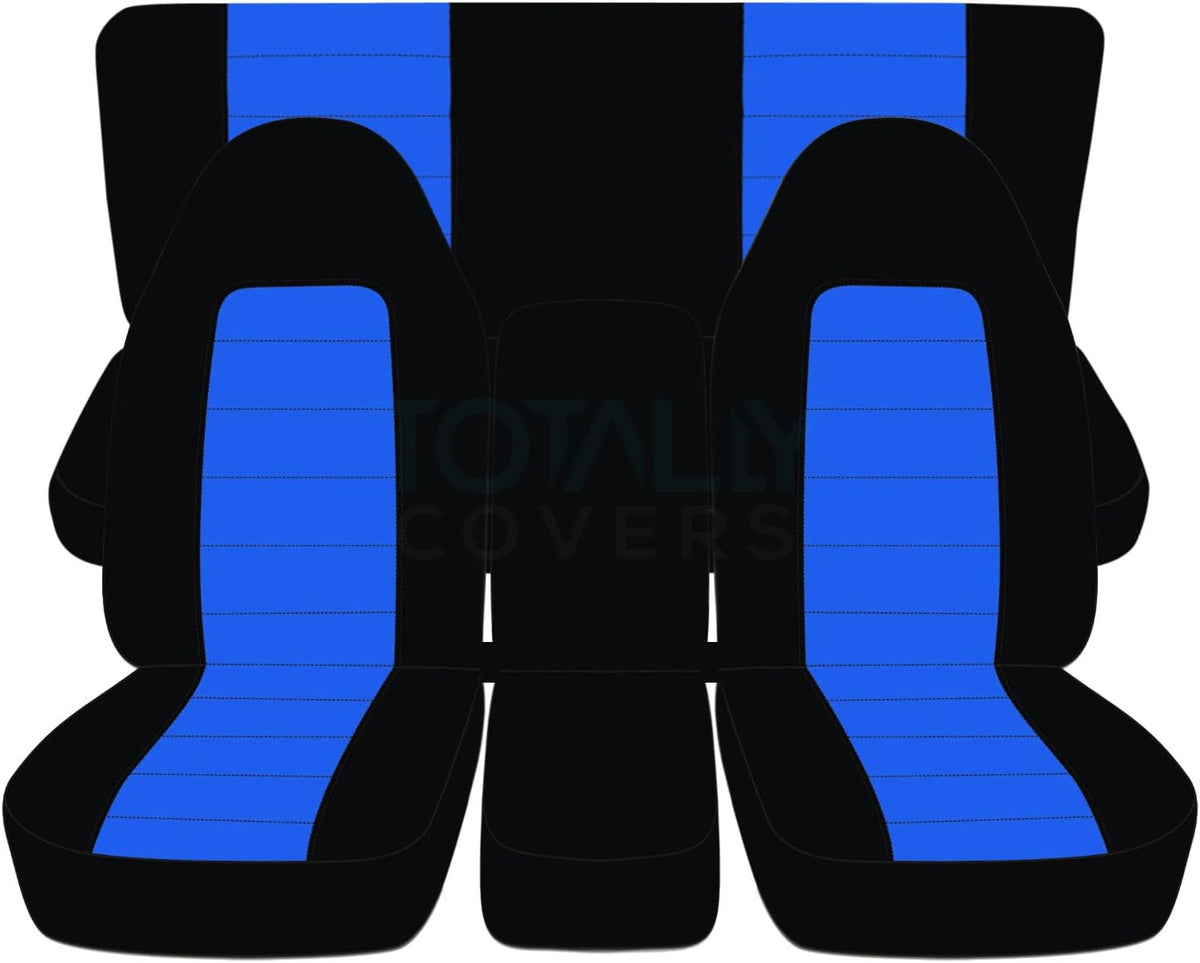Black & White Two-Tone Truck Seat Covers Full Set D9231