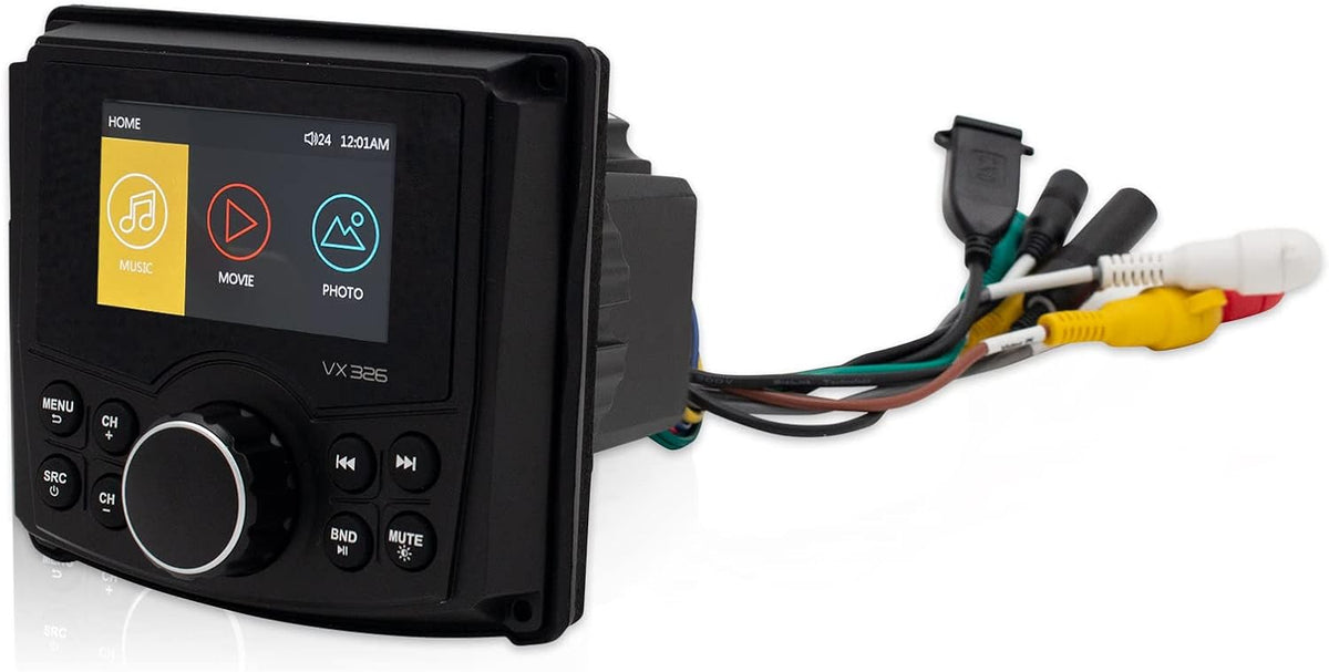 Marine Stereo Bluetooth Waterproof Digital Media Receiver with AM/FM, USB, MP3 Q637