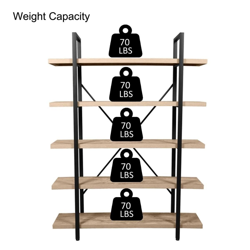 5-Tier Rustic Storage Bookshelf A7262