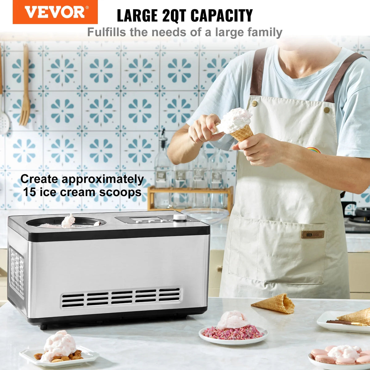 2 Quart Automatic Ice Cream Machine Electric Yogurt Gelato Maker V749891