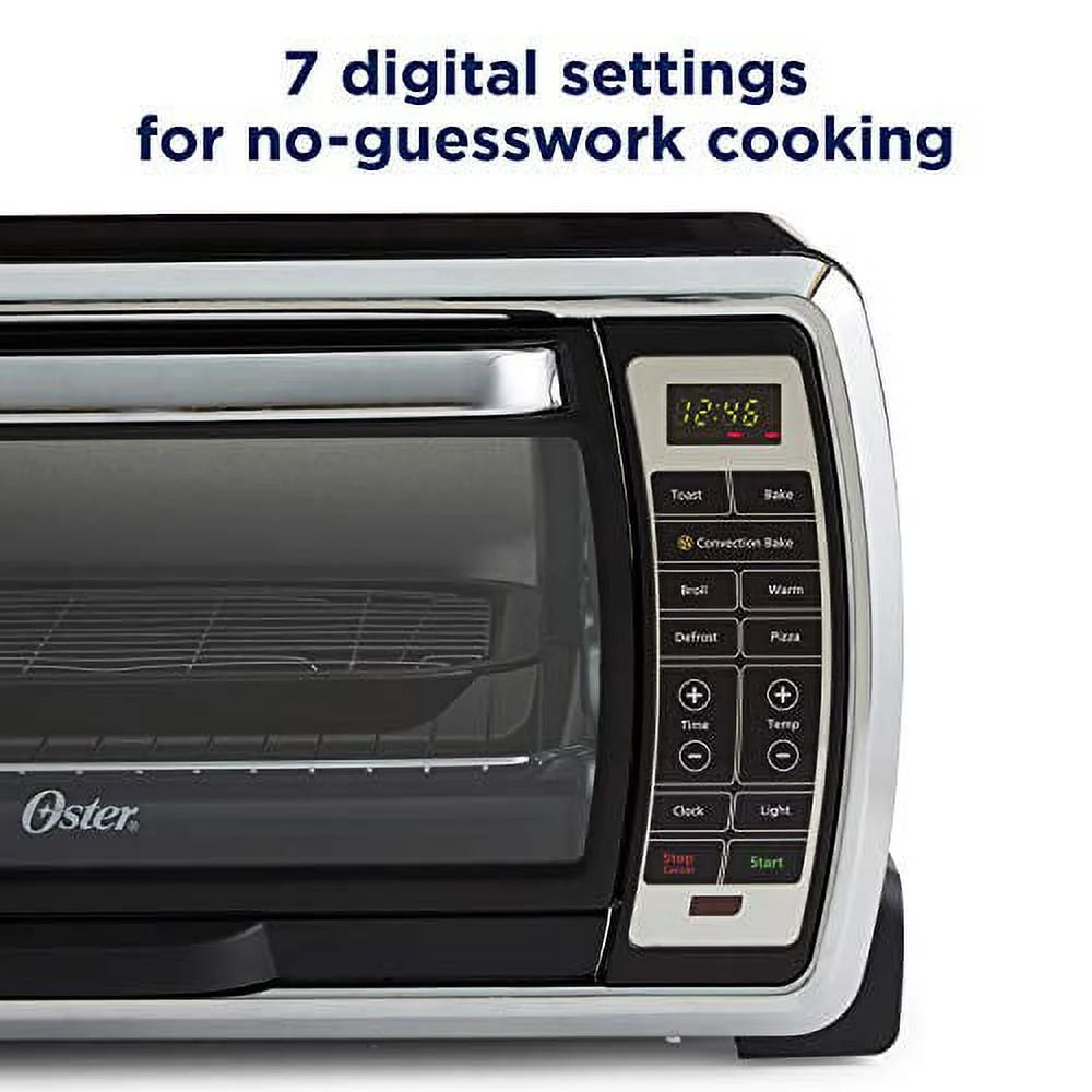 Black/Polished Stainless Digital Convection Toaster Oven J15378