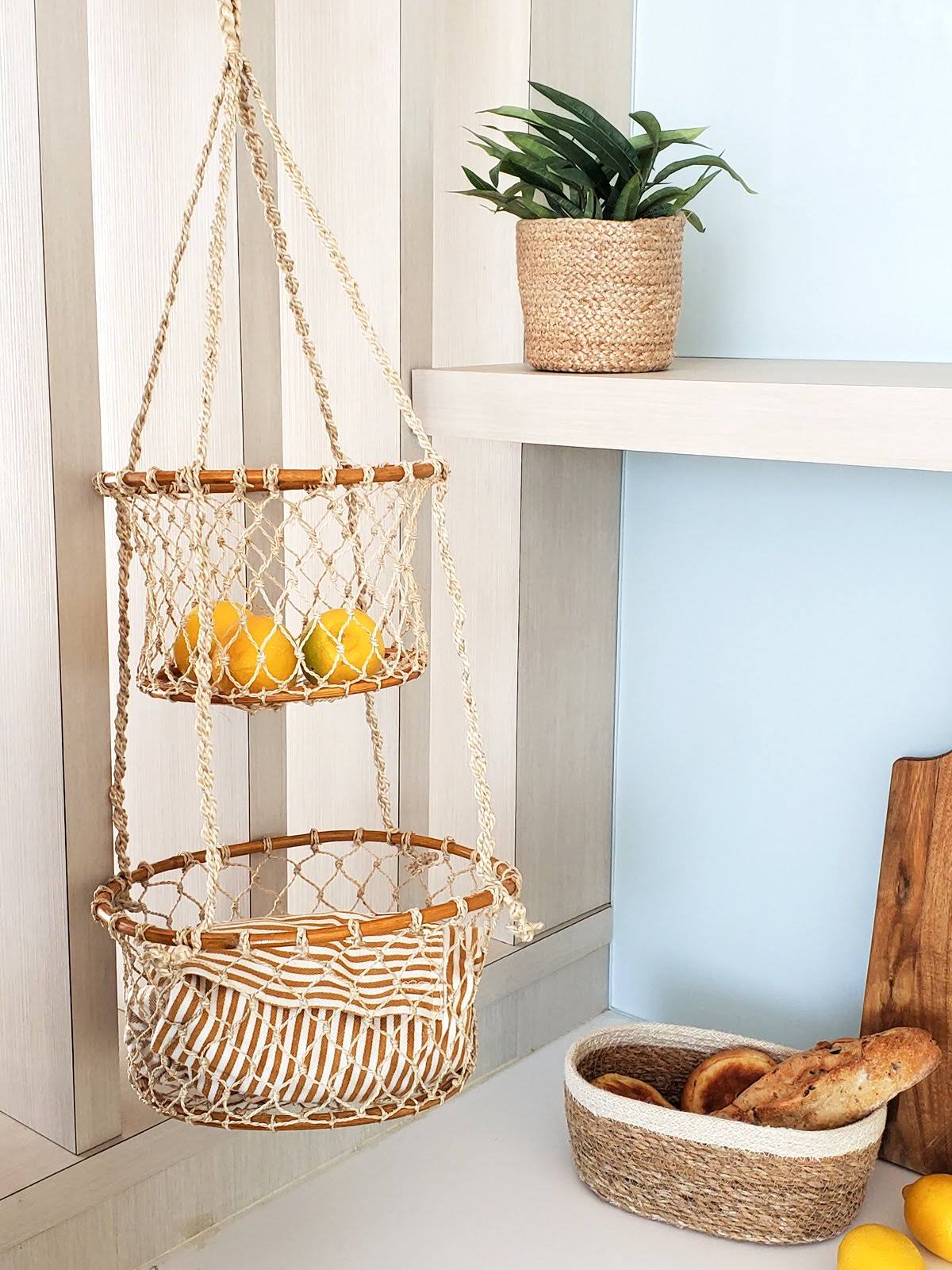 Brown Double Hanging Basket S354