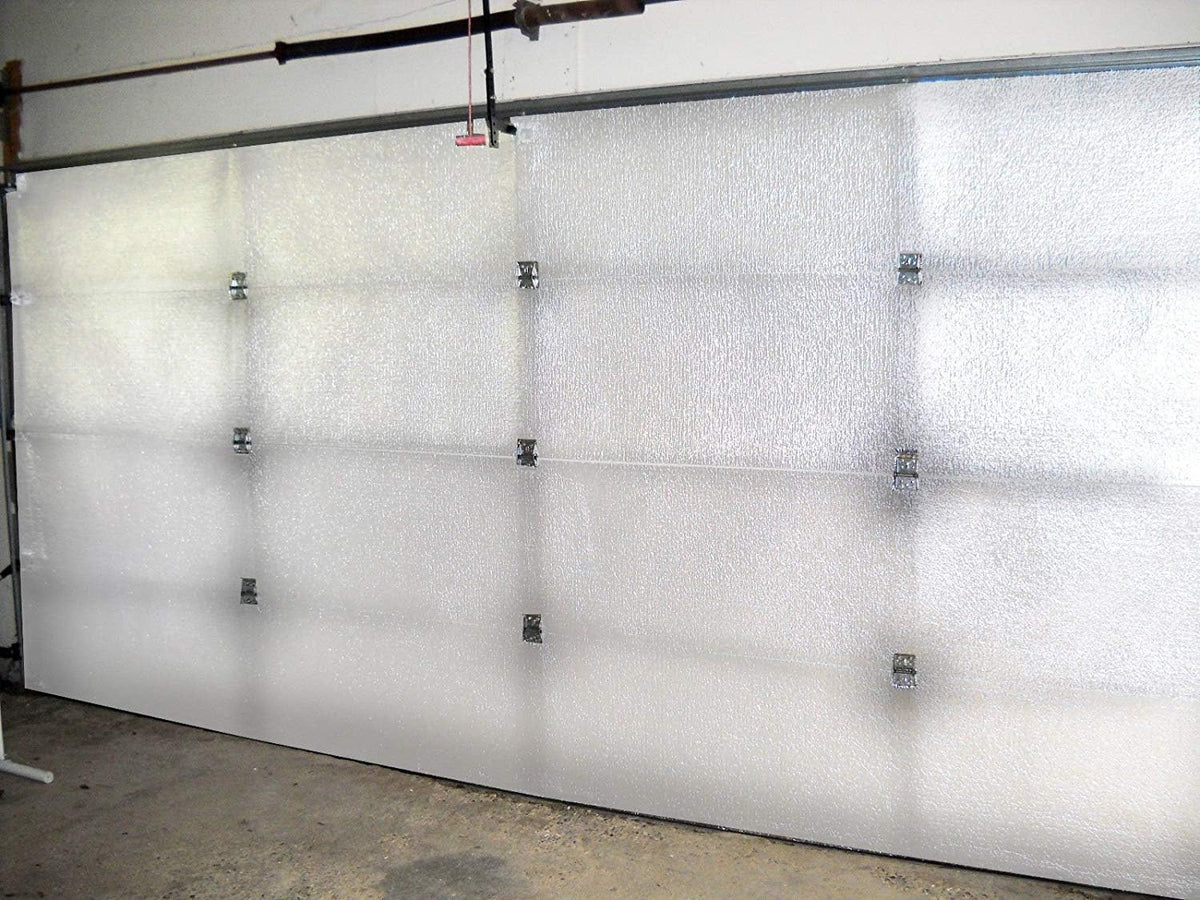 White Reflective Foam Core 2 Car Garage Door Insulation Kit 18FT x 8FT R Value 8.0 R1197