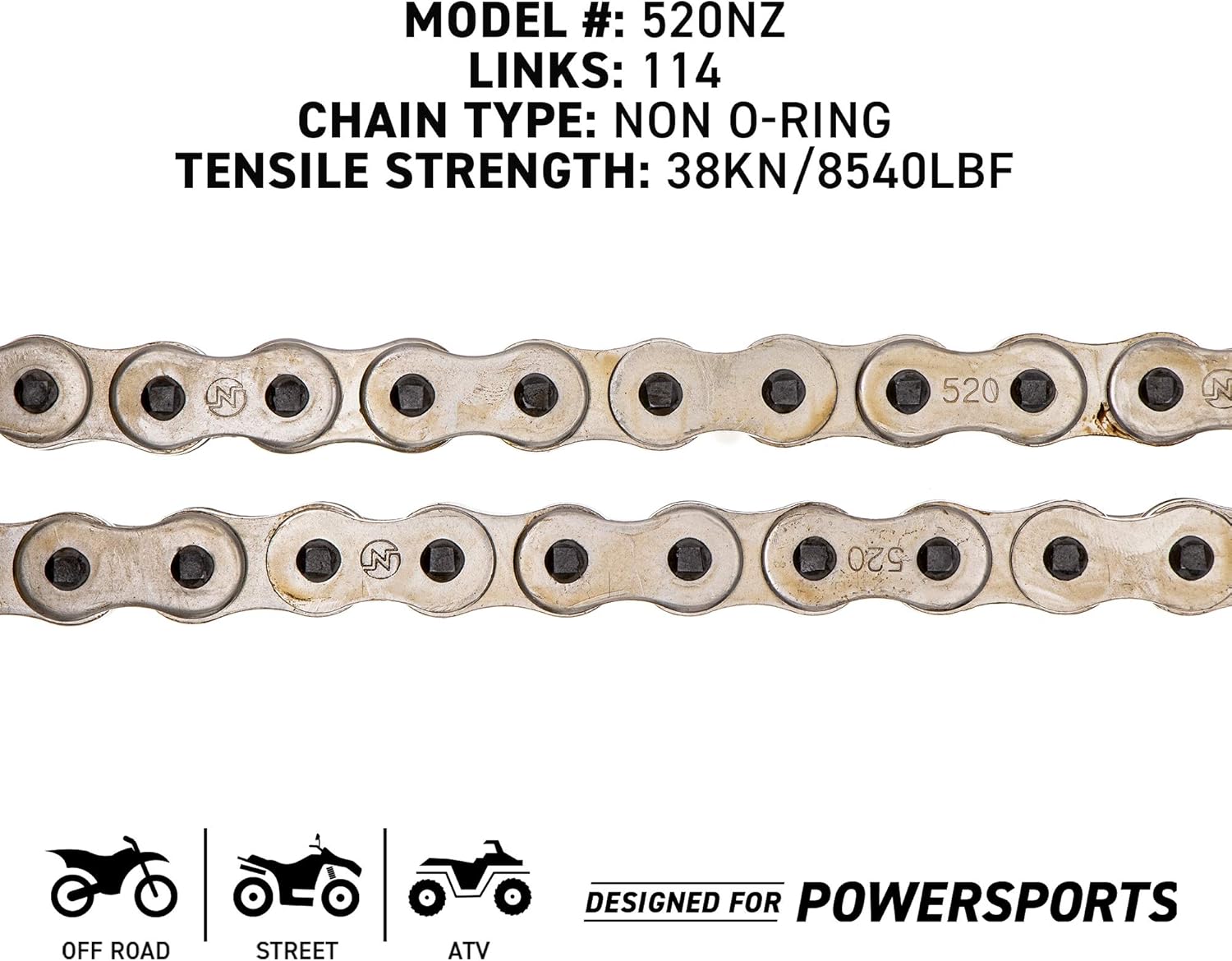 Drive Sprocket Chain Combo Front 16 Rear 40 Tooth 520NZ Standard 114 Links Pack of 2 T8421