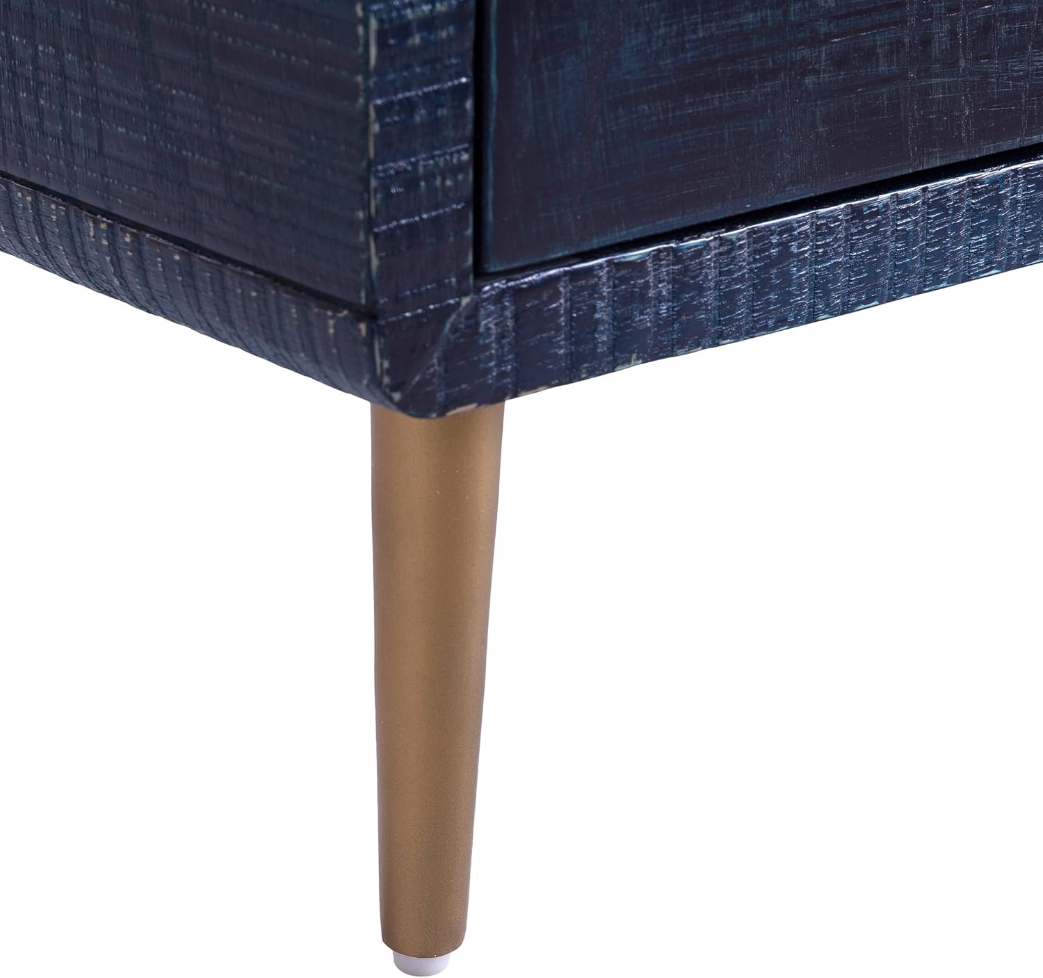 Indigo Square Lacquer Side Table with Shelf and Cabinet P808