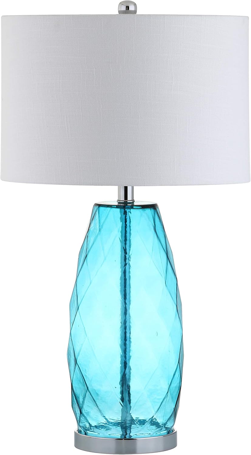 26.5 Glass/Metal LED Lamp Moroccan Blue D169180