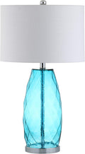 26.5 Glass/Metal LED Lamp Moroccan Blue D169180