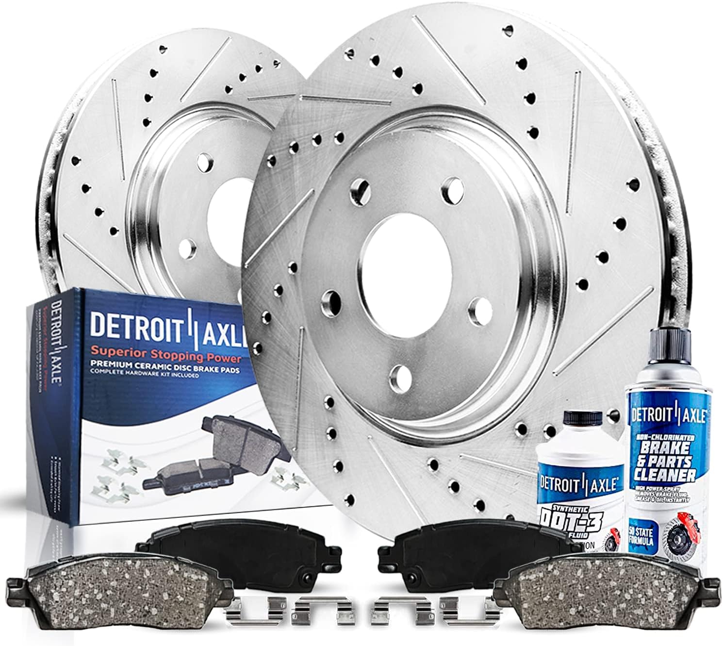 11.81" Front Drilled Brake Kit Rotors w/Brake Pads 6pc Set A12589