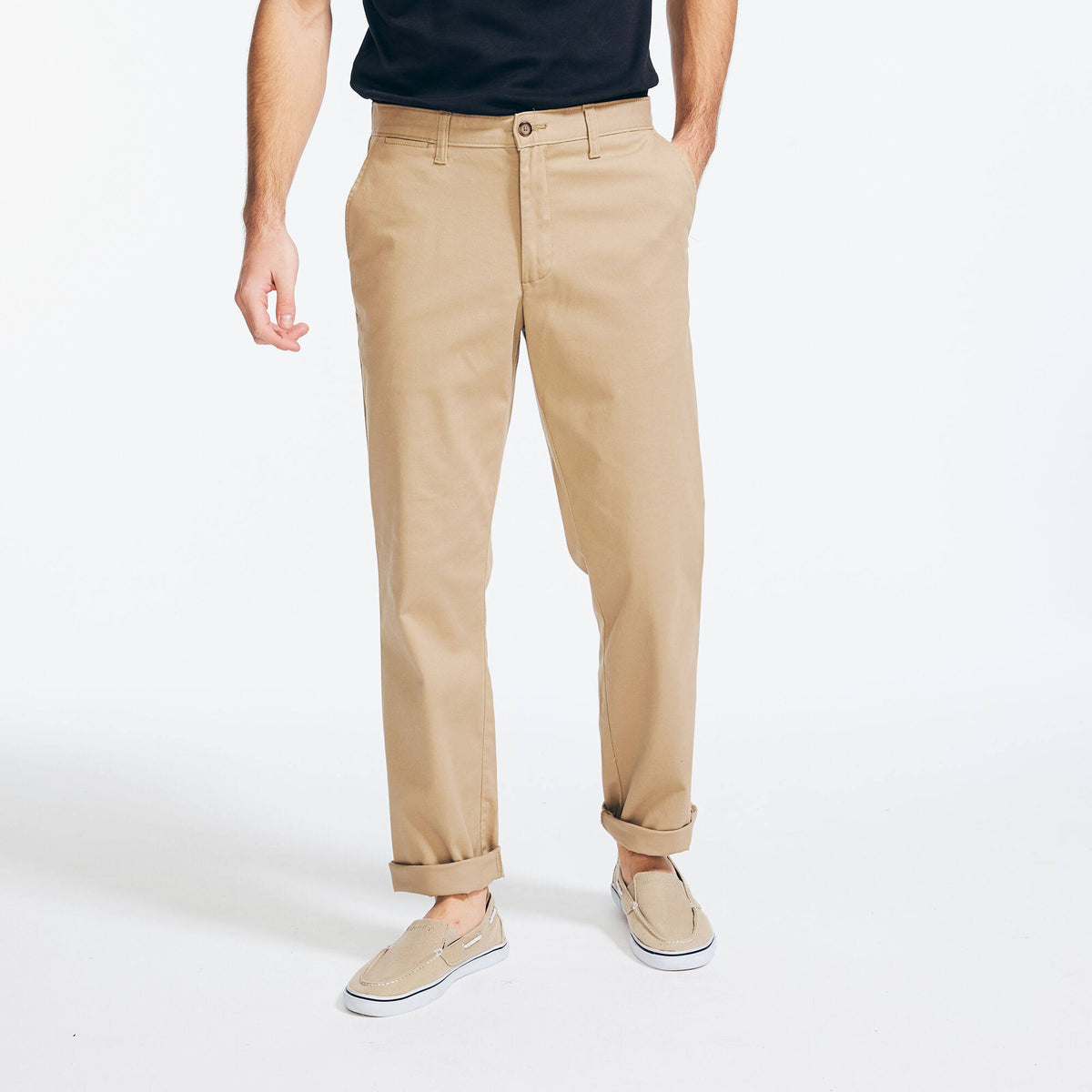 Men's Classic Fit Wrinkle-Resistant Deck Pant Khaki Beach, 34x34 G2902