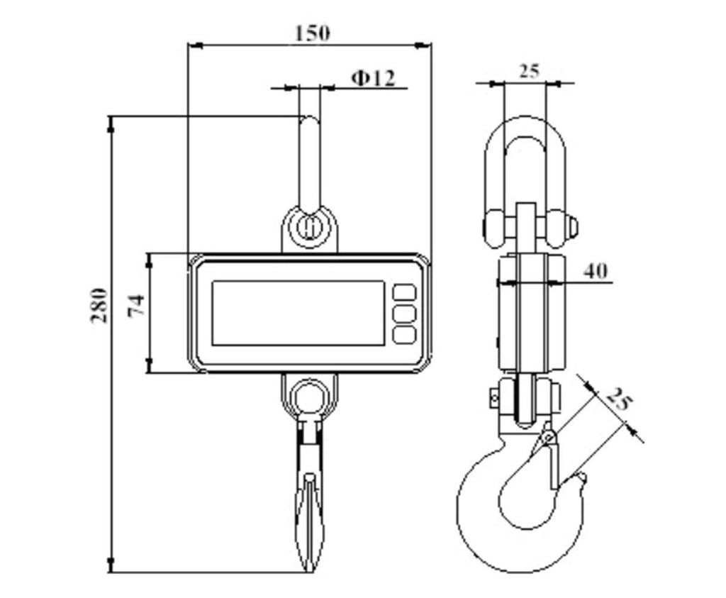 1000kg Hanging Scale with Remote Control I376