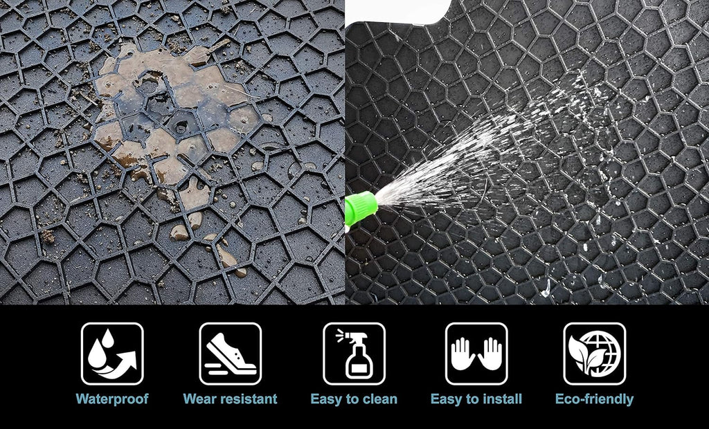 Black Rubber Heavy Duty Cargo Floor Mat Pack of 2 Q2857