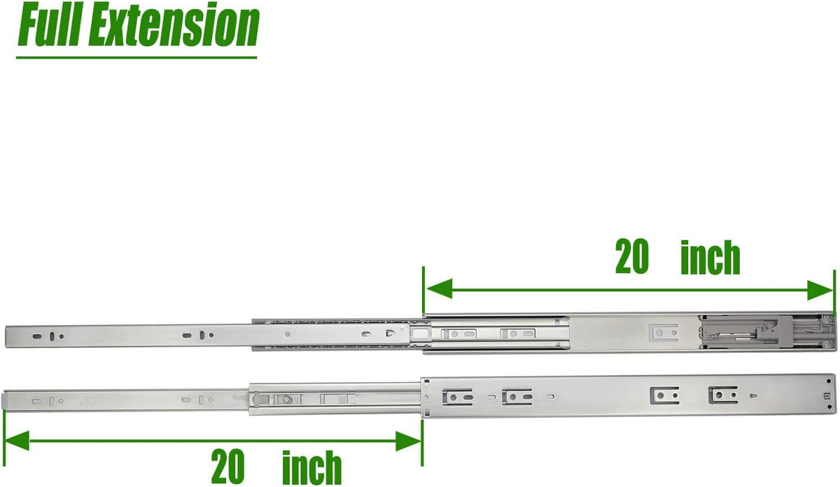 20 Inch 5 Pairs Soft Close Drawer Slides N9184