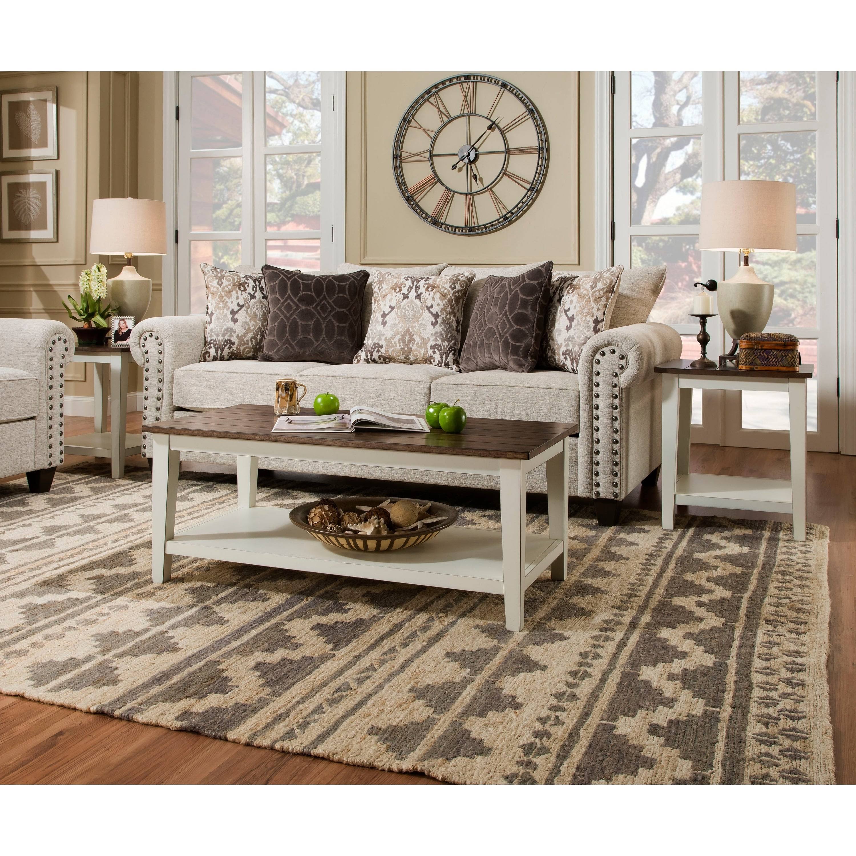 Greige & Black End Table H371272