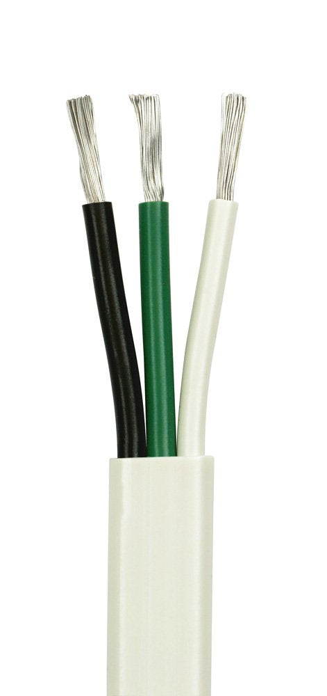 10/3 AWG Triplex Round AC Marine Wire - Tinned Copper Boat Cable - 500 Feet - Black/White/Green Q560