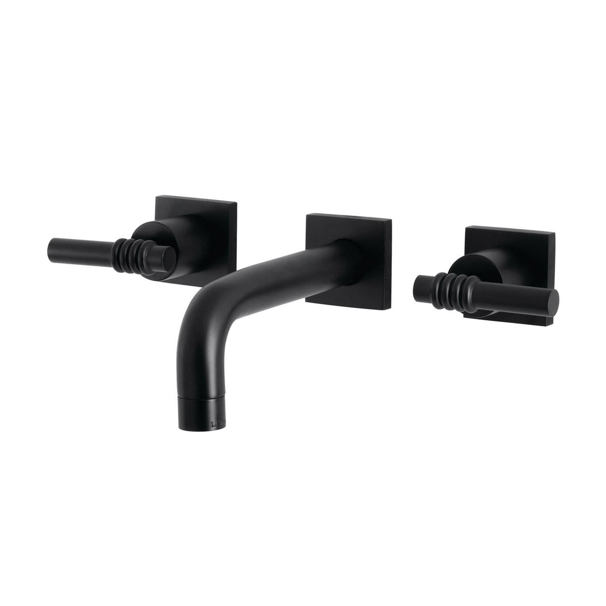 Matte Black Two-Handle Wall Mount Bathroom Faucet Y182491
