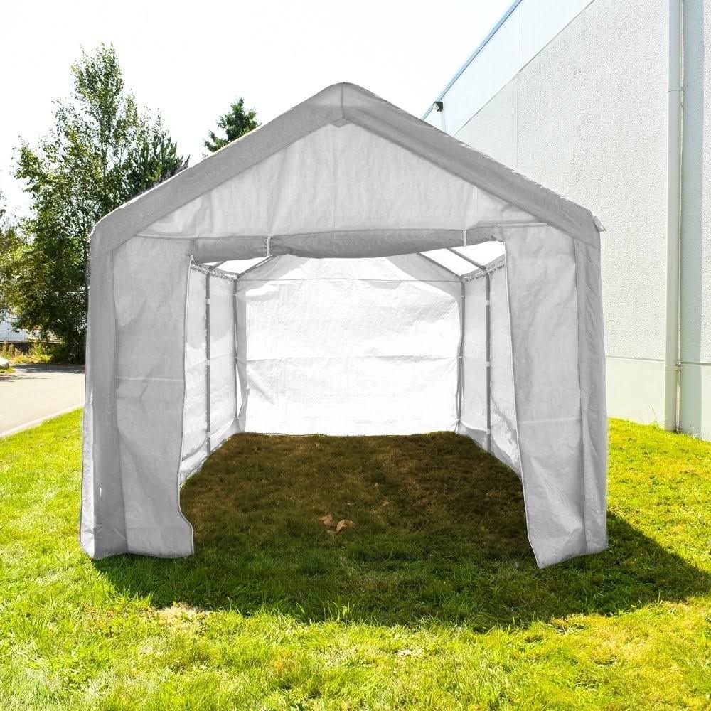 Heavy Duty Outdoor Canopy Carport Tent 10 x 20 ft White D863589