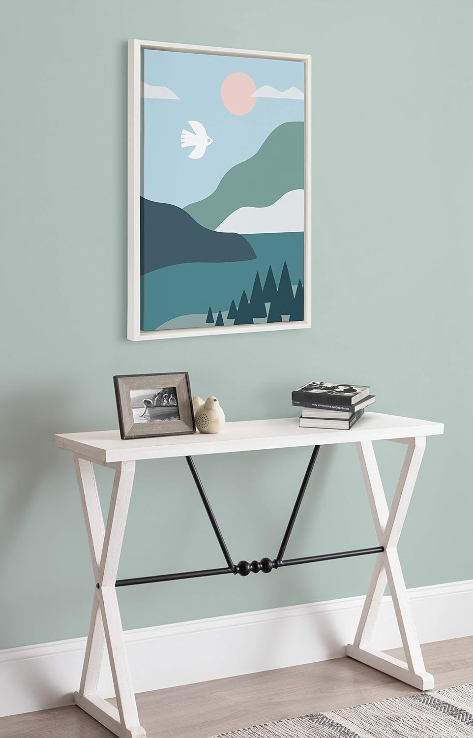 Framed Canvas Wall Art, 23x33 White N72561