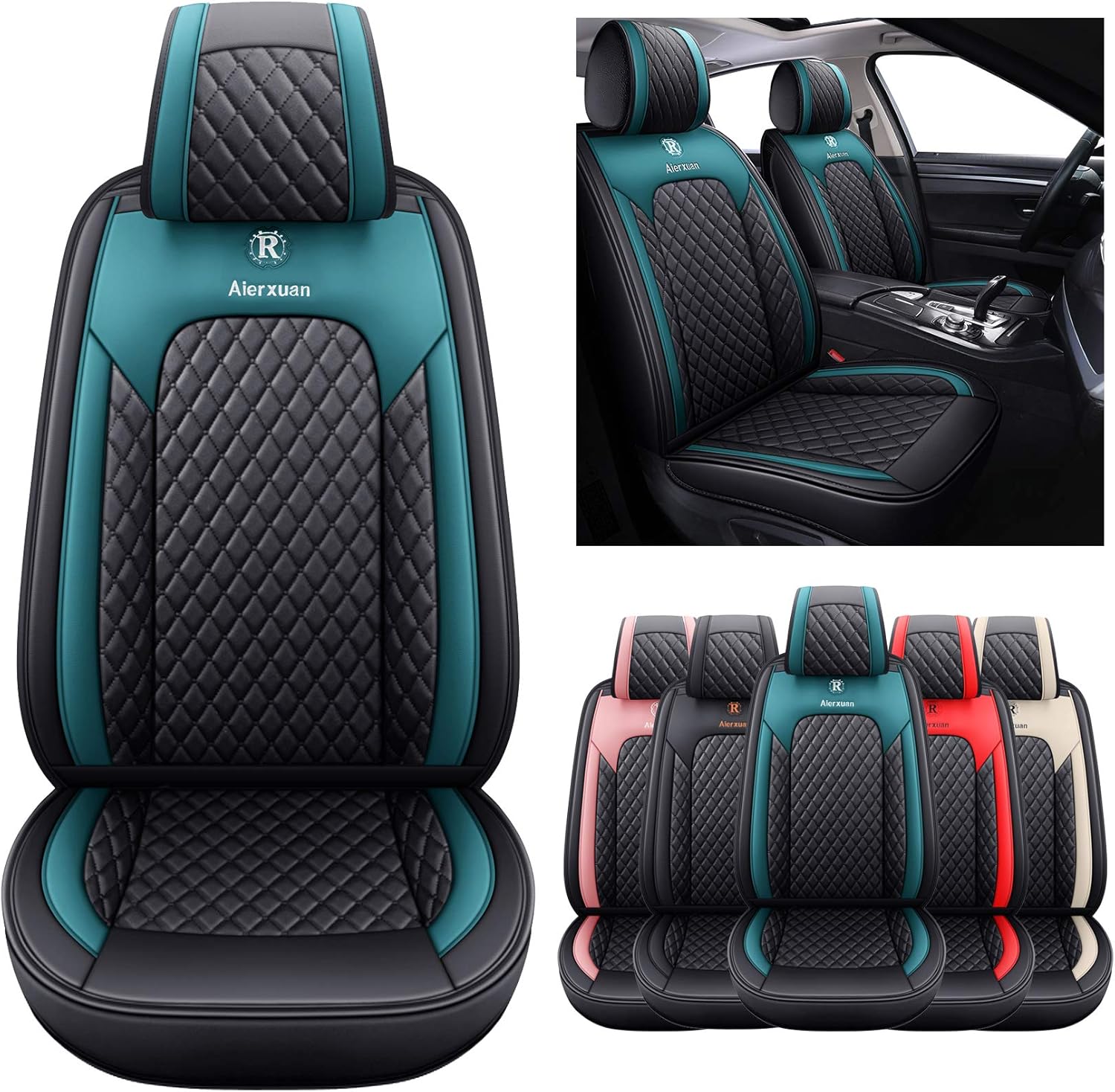 2 PCS Front Leather Waterproof Universal Seat Covers R588