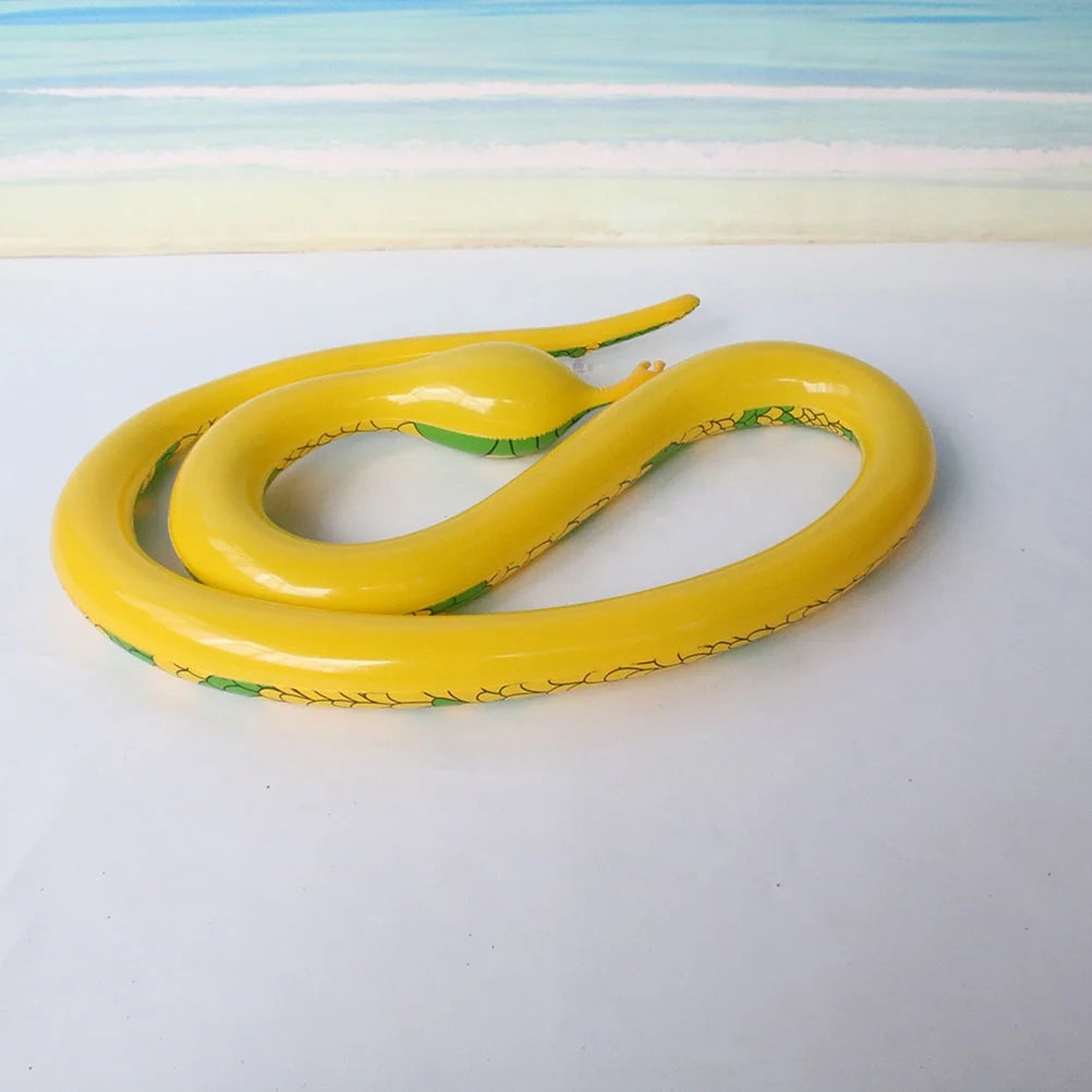 Yellow Simulate Inflatable Snake Model Toys W866617