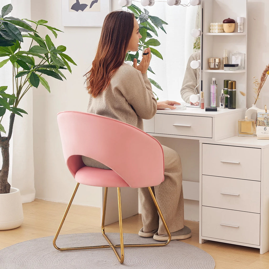 Pink Velvet Upholstered Accent Chair K741243