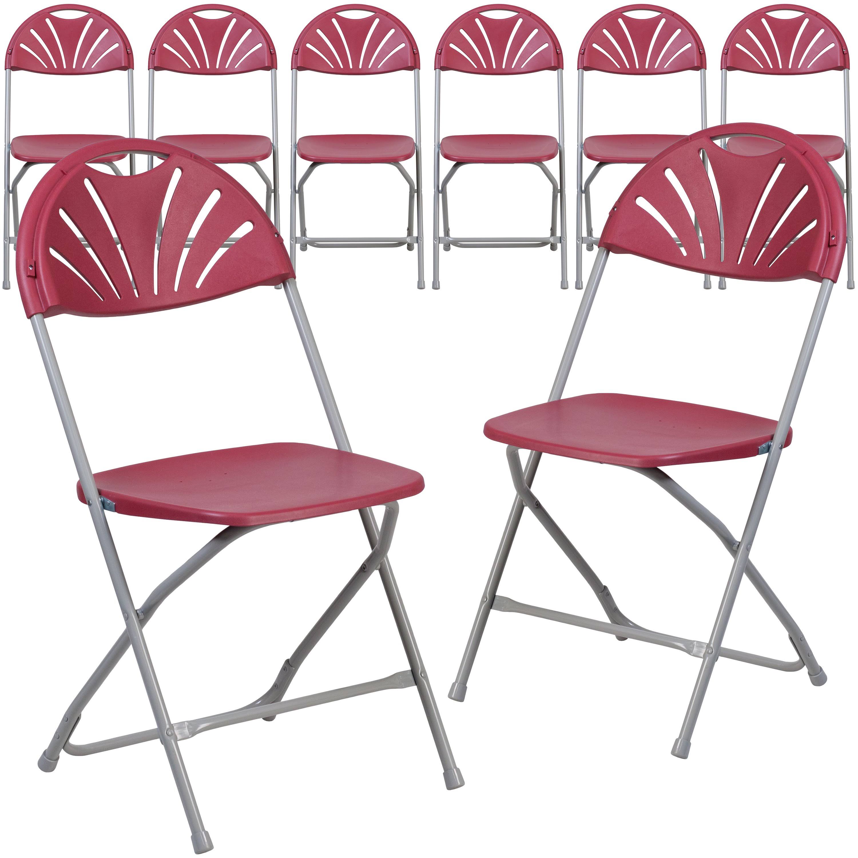 Black Plastic Fan Back Folding Chair I620