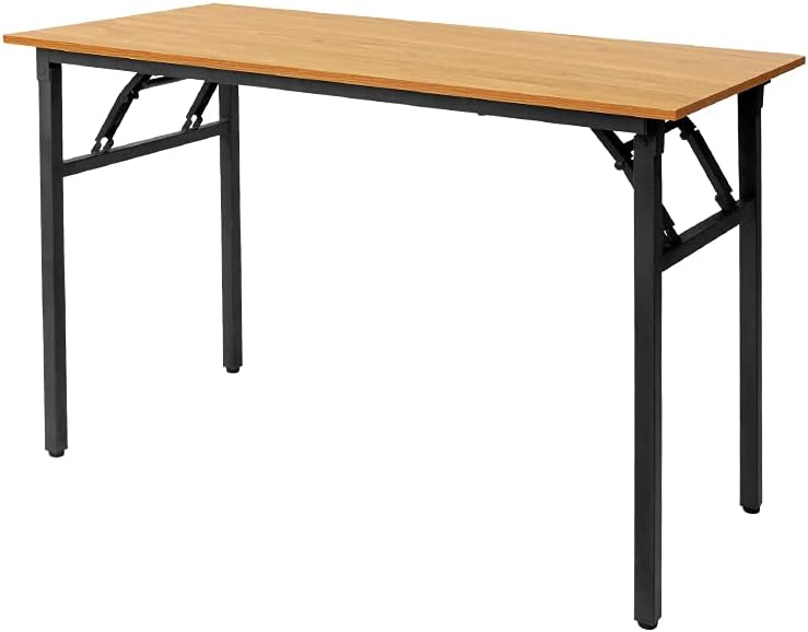 Walnut Desktop White Frame Folding Laptop Desk 39.4 Inch Pack of 2 R6795