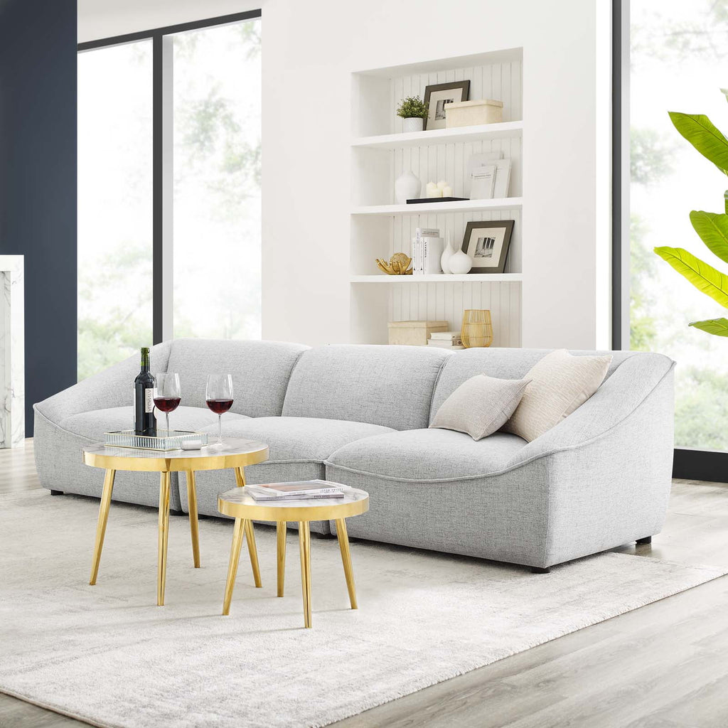 Light Grey Fabric Sofa F1902