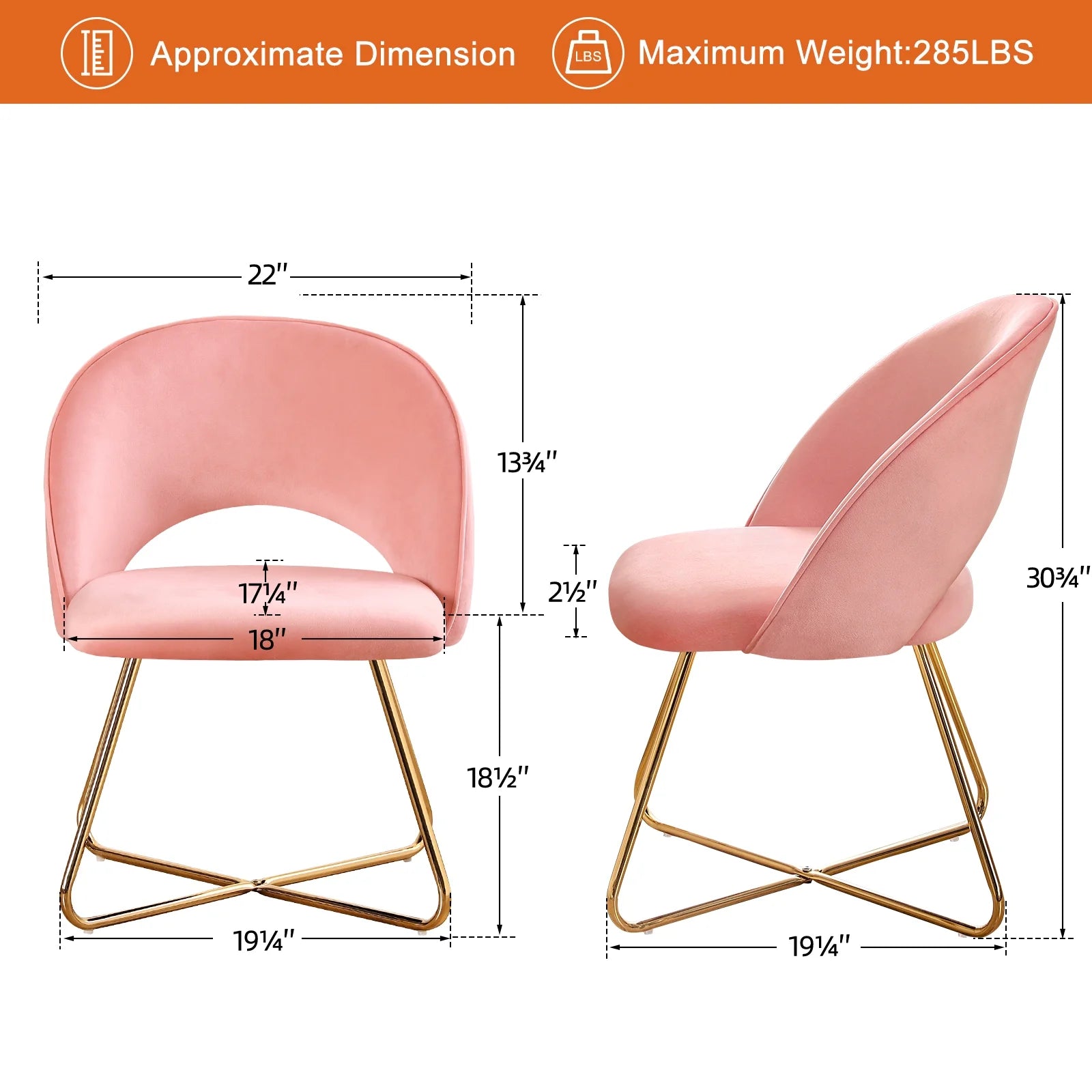 Pink Velvet Upholstered Accent Chair K741243