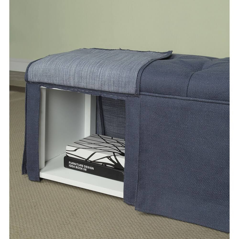 Grey Solid Wood Storage Bench O819