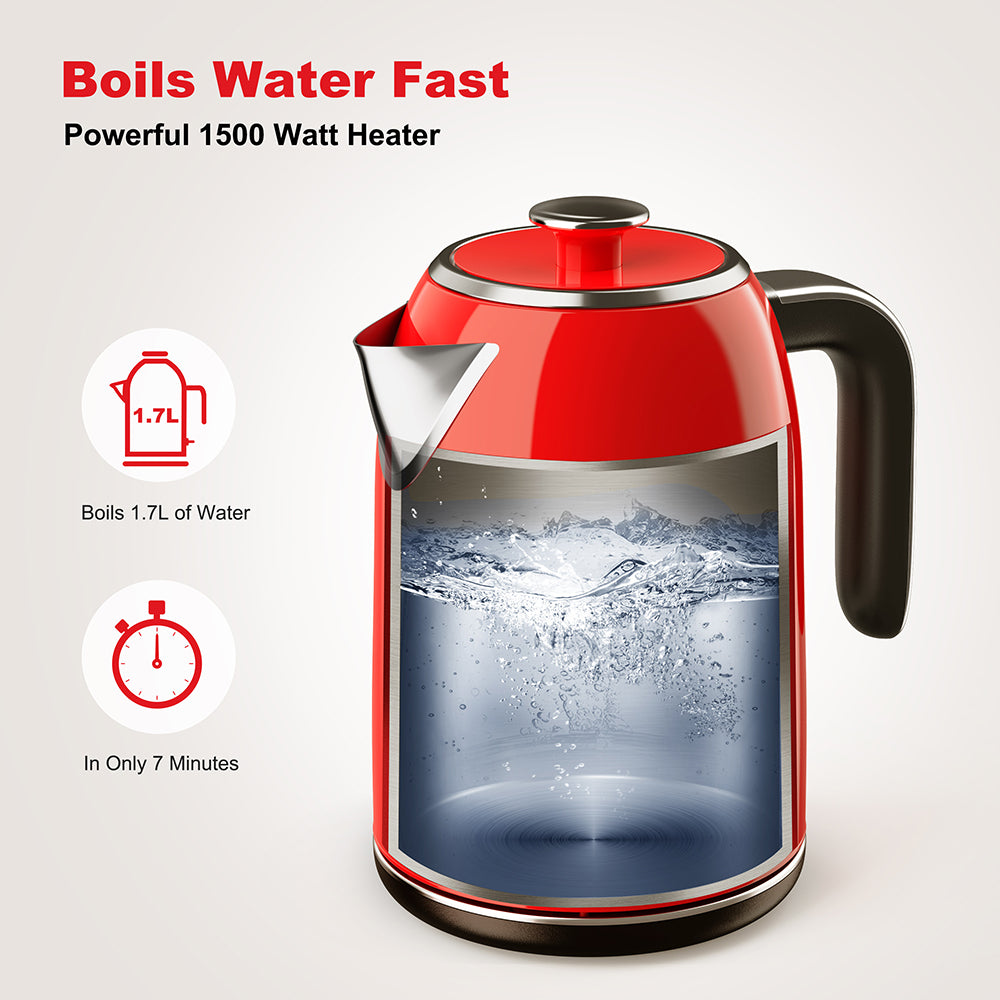 Red Retro Electric Kettle, 1.7 L F784767