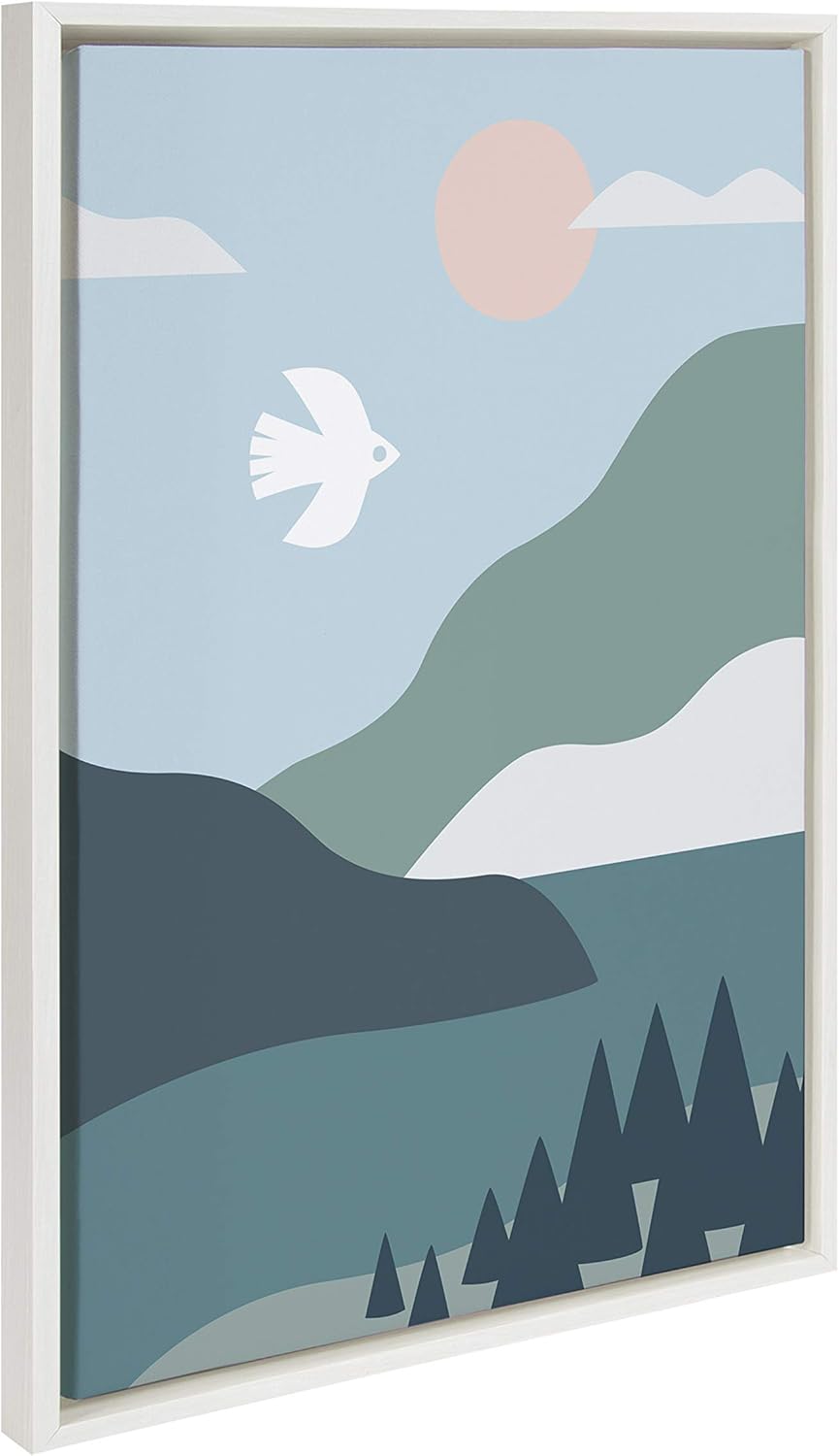 Framed Canvas Wall Art, 23x33 White N72561