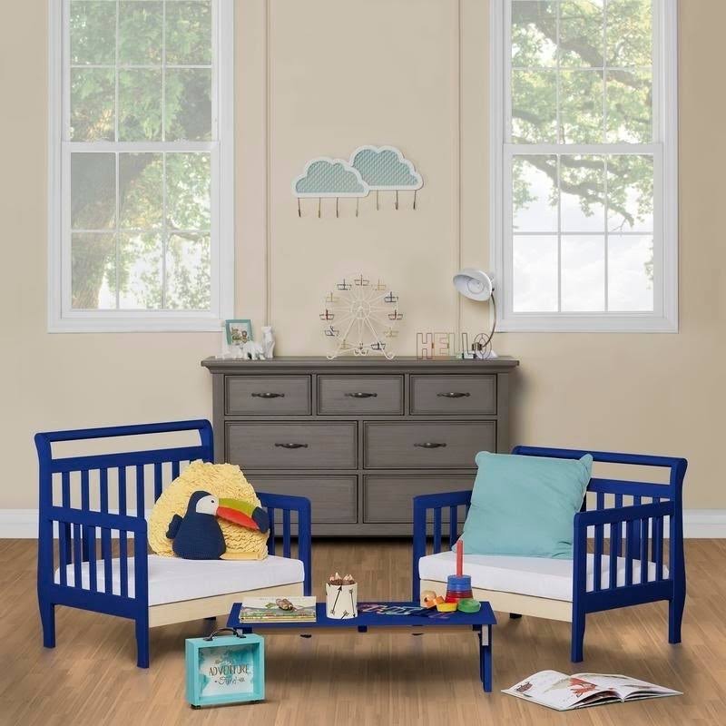 Royal Blue 3-in-1 Convertible Toddler Bed V1150